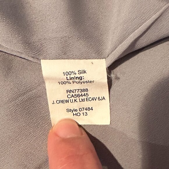 J. CREW 100% Silk Misty Fog Floral Shift Dress size 4 - Picture 8 of 8